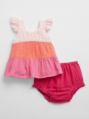 Baby gap gauze colour block outfit set